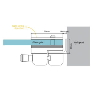 Square Post/Wall to Glass Stainless Steel Latch Kit SS316